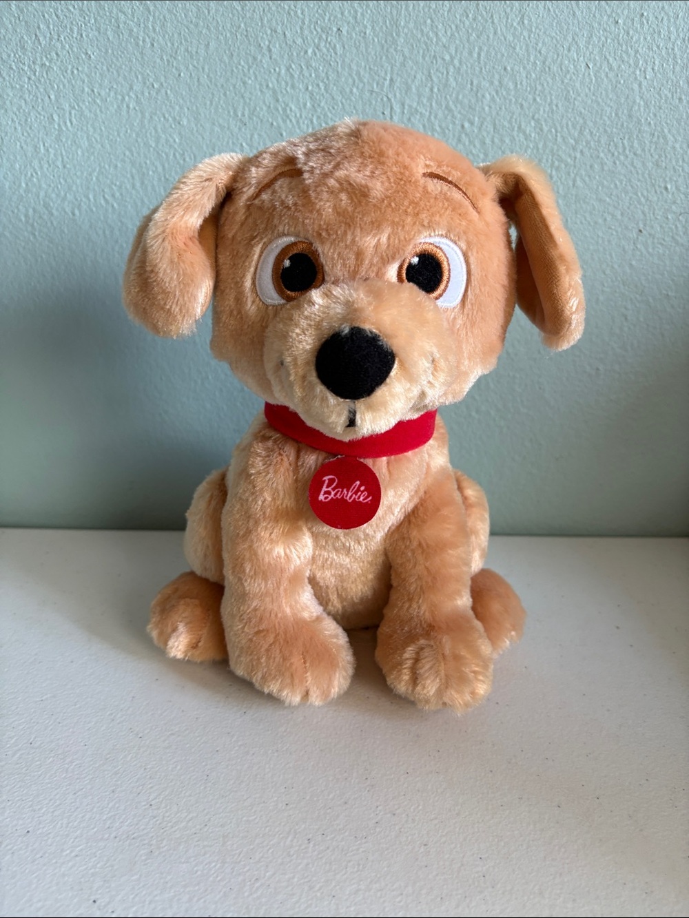 Mattel 80th Anniversary Barbie Plush Dog Toy Tan with Red Collar Kohls Cares